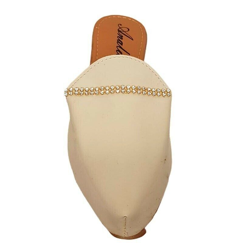 Mule Feminino Pedraria Branco Off Mule Feminino Pedraria Branco Off