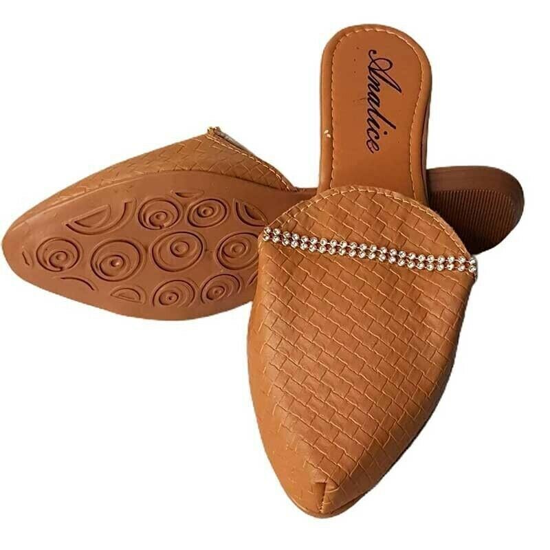 Mule Feminino Pedraria Marrom Mule Feminino Pedraria Marrom