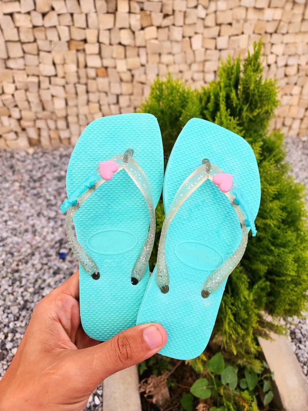 Chinelo Infantil Feminino Coração Verde Chinelo Infantil Feminino Coração Verde